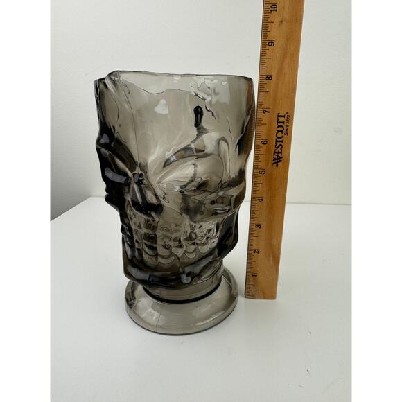 Seasonal Visions Ltd Halloween Smoky Gray Translucent Plastic Skull Mug Pitcher - Picture 6 of 7